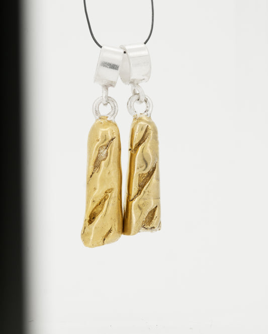 Gold crusted baguette key rings- PAIR