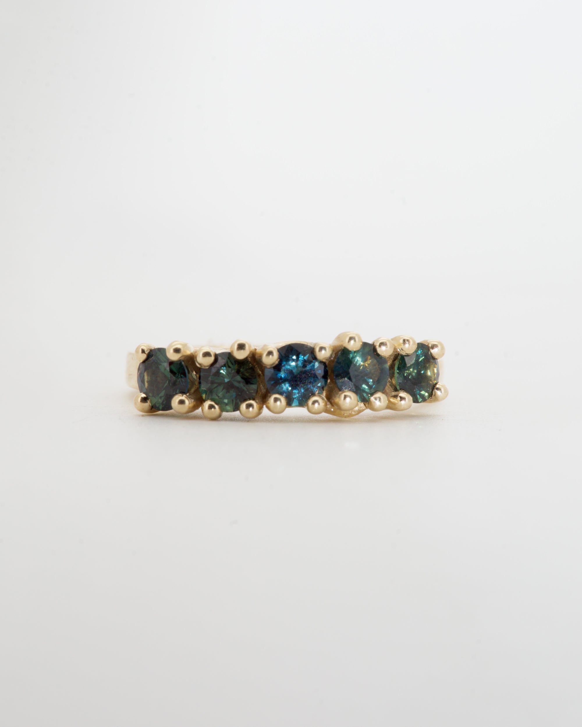 Teal Sapphires + 9ct Yellow Gold