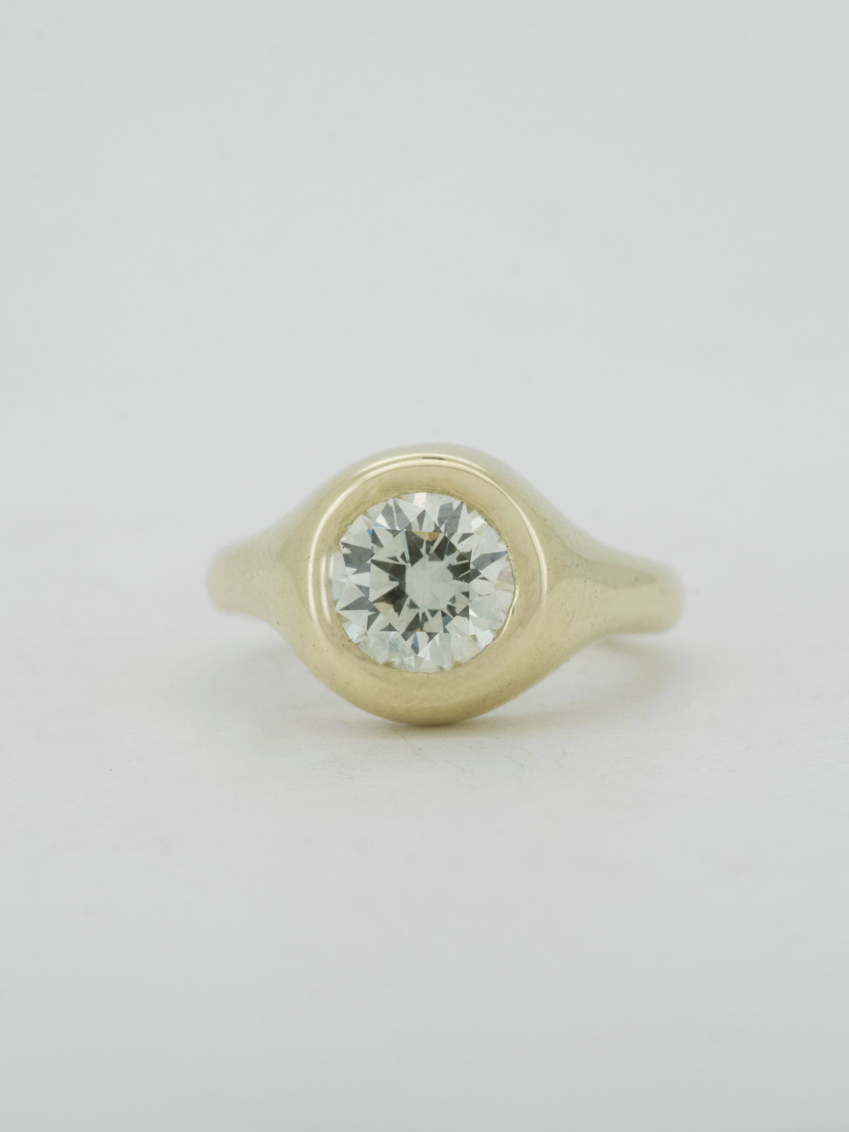 diamond + gold signet solitaire