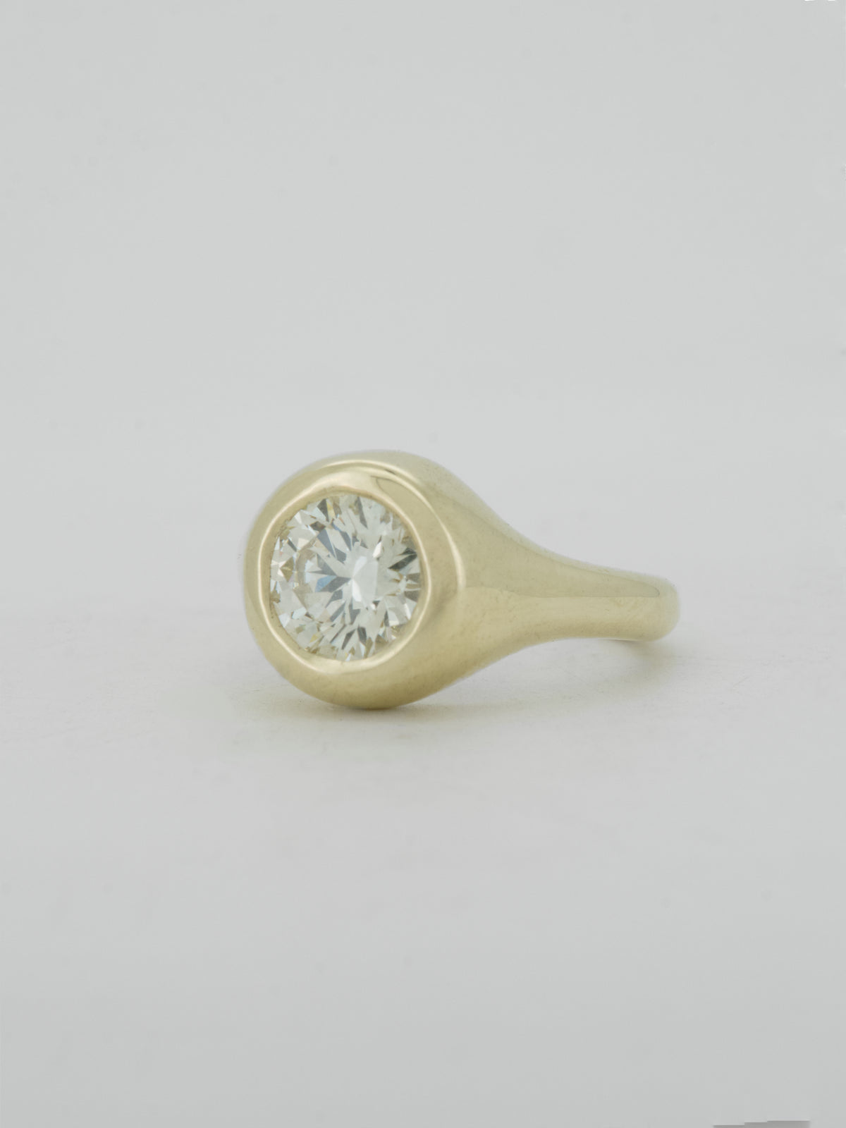 diamond + gold signet solitaire