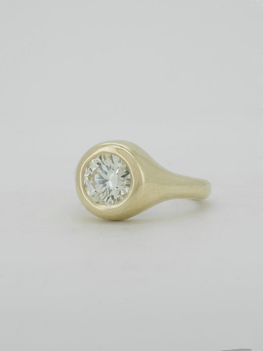 diamond + gold signet solitaire