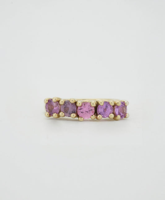 Pink Sapphires + 9ct Yellow Gold