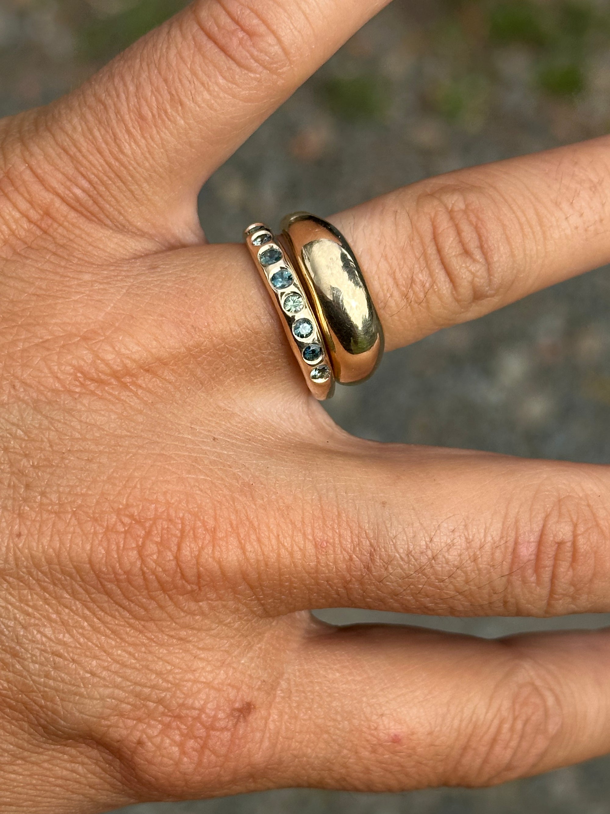 Slender Nuque + teal sapphires