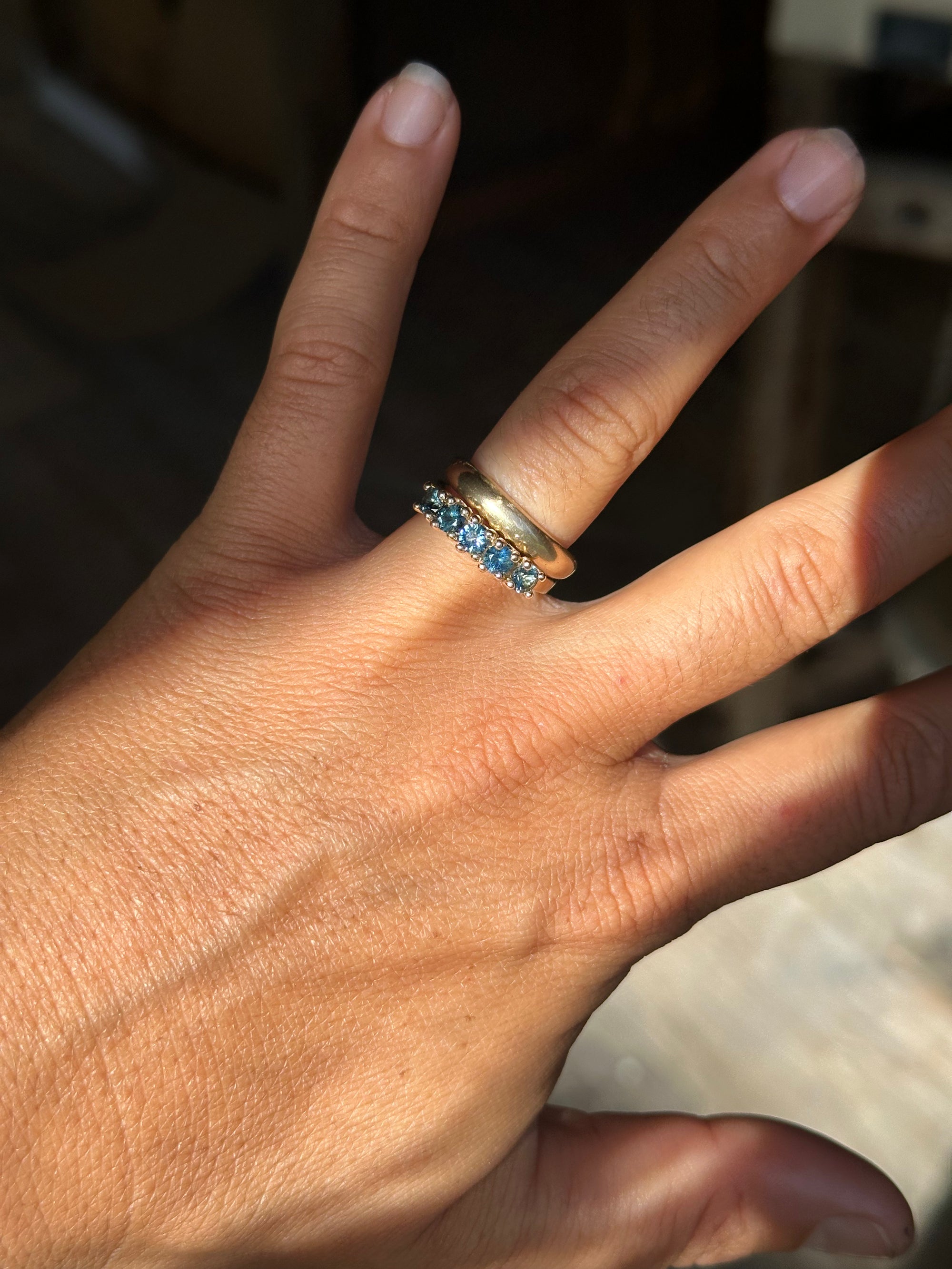 Blue Sapphires + 9ct Yellow Gold