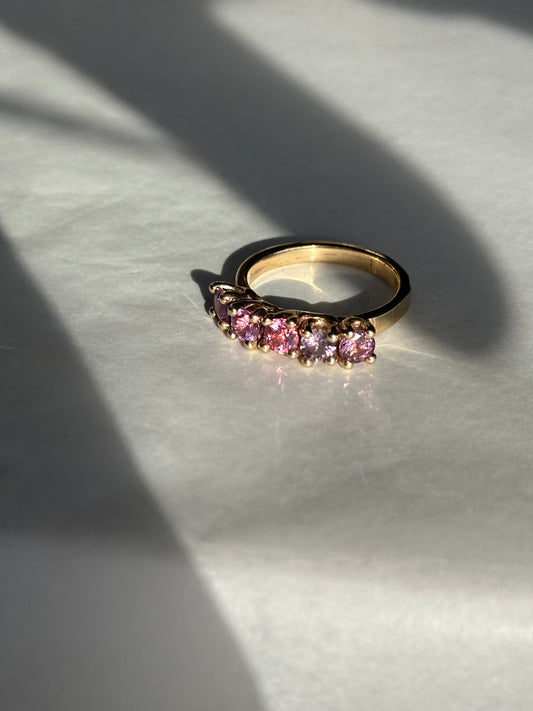 Pink Sapphires + 9ct Yellow Gold