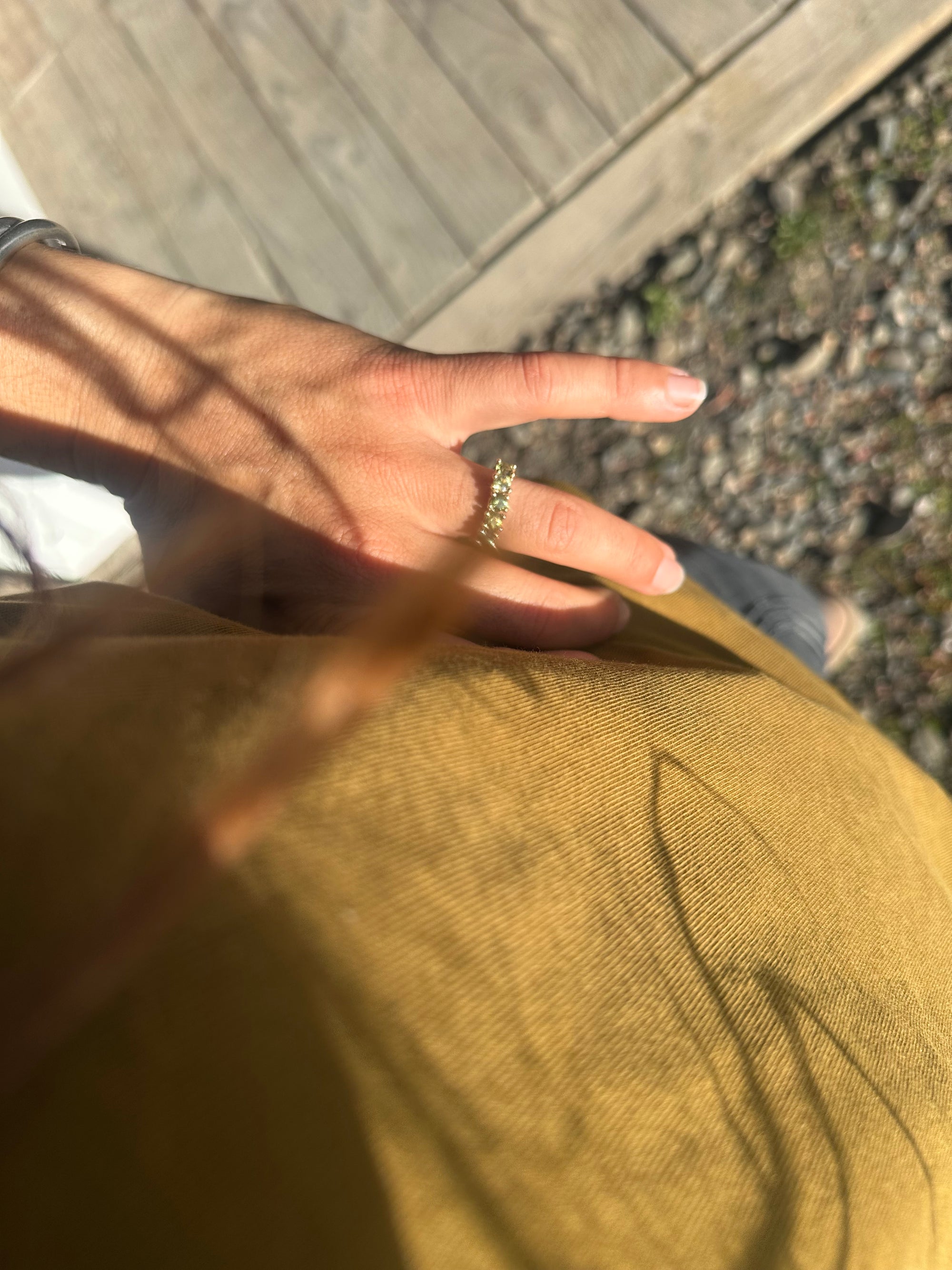 Green Sapphires + 9ct Yellow Gold