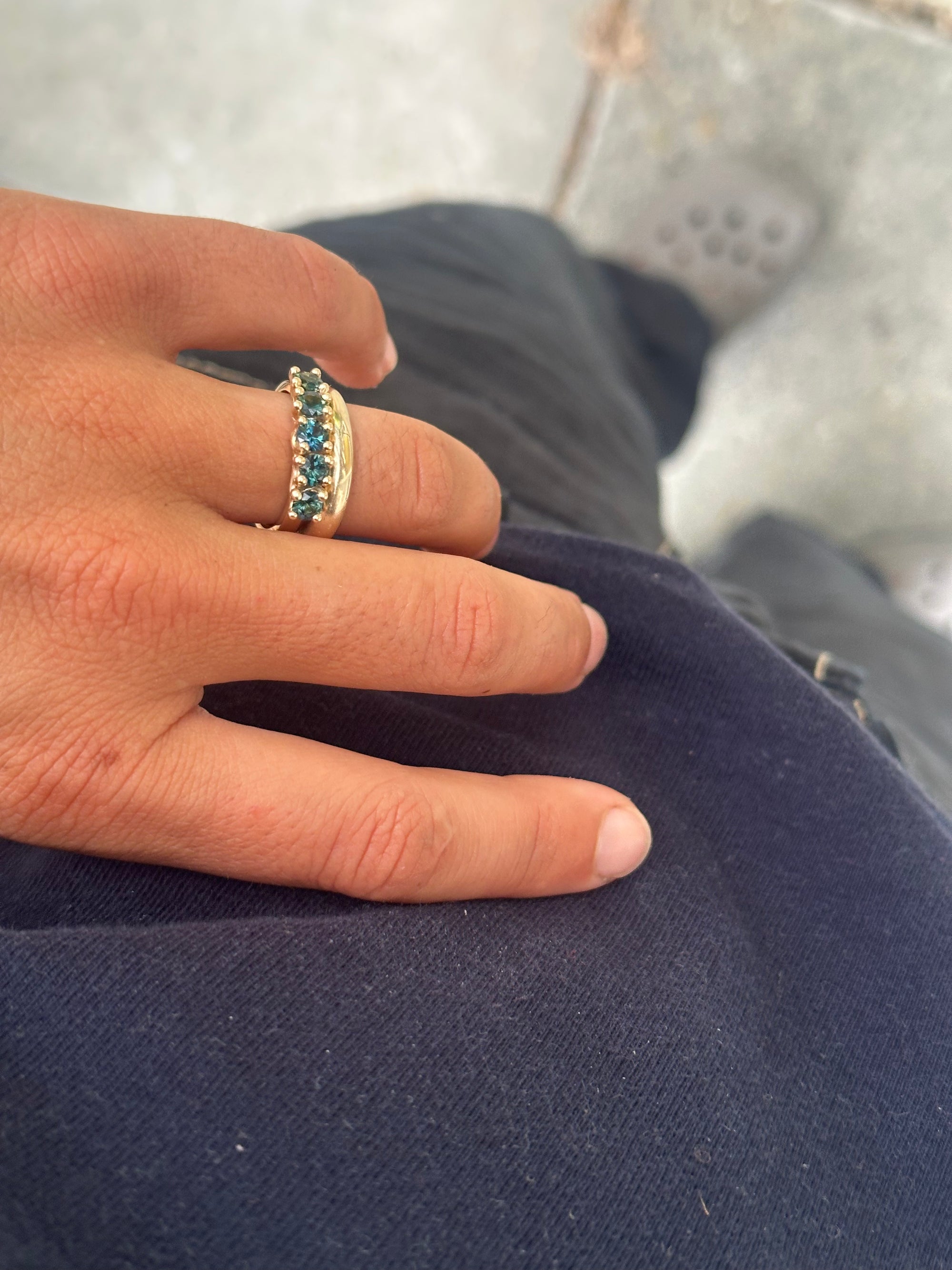 Teal Sapphires + 9ct Yellow Gold