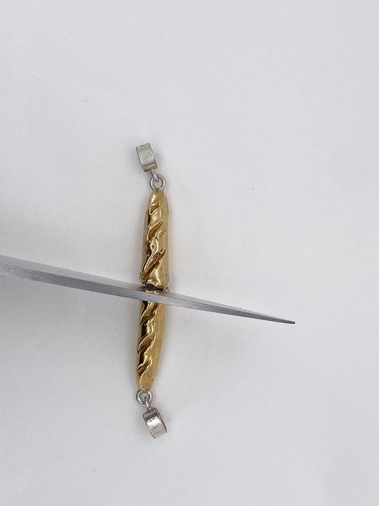 Gold crusted baguette key rings- PAIR