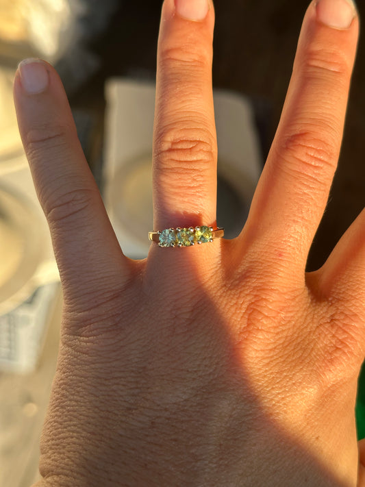 yellow sapphires + solid 14ct yellow gold