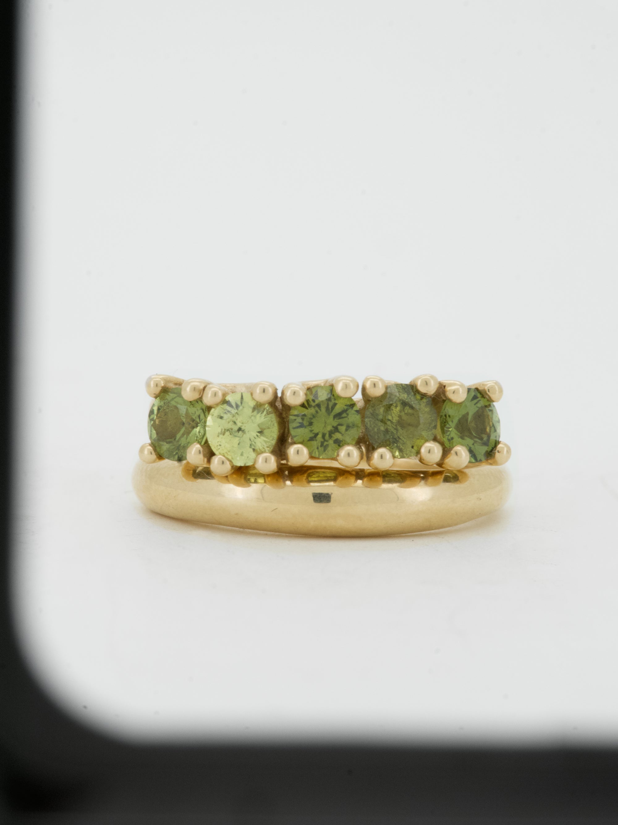 Green Sapphires + 9ct Yellow Gold